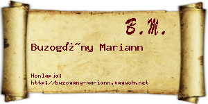 Buzogány Mariann névjegykártya
