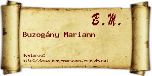 Buzogány Mariann névjegykártya