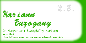 mariann buzogany business card